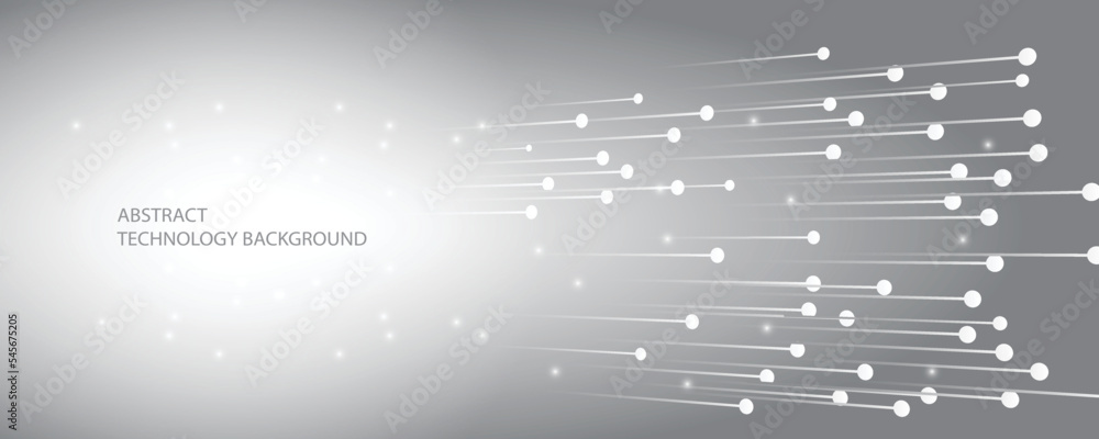 Grey white Abstract technology background, Hi tech digital connect