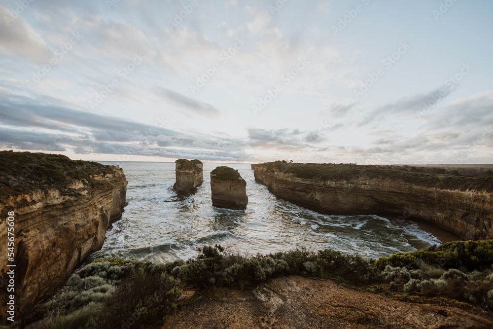 Sunset at Tom and Eva lookout on the Great Ocean Road, Victoria, Australia. Sunset at Tom and Eva lookout on the Great Ocean Road, Victoria, Australia.