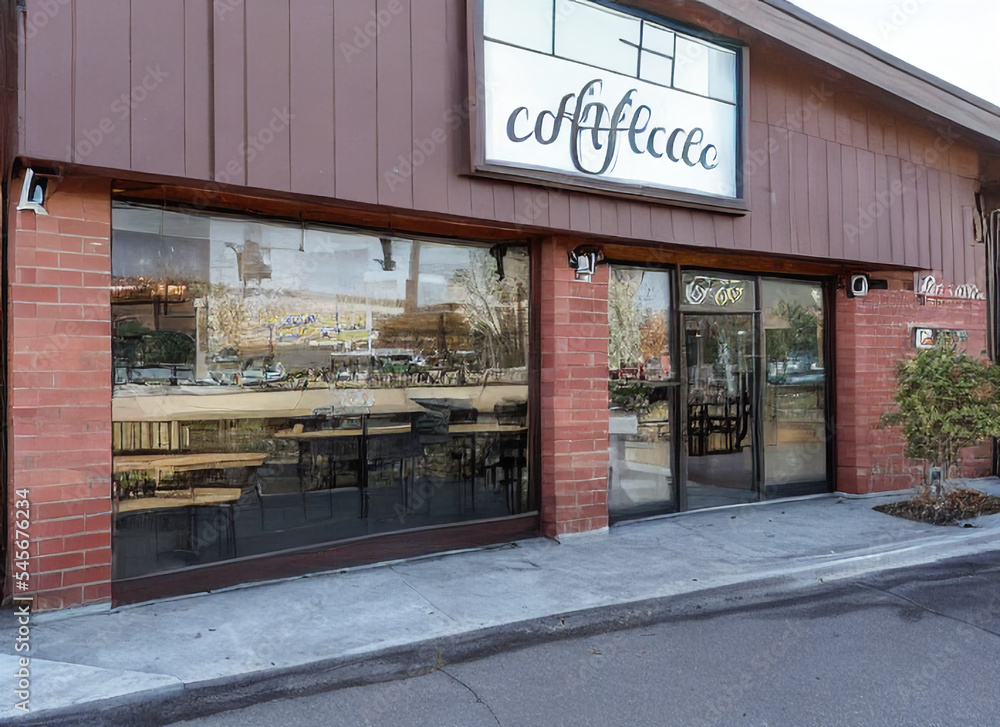 A coffee shop exterior, Generative AI