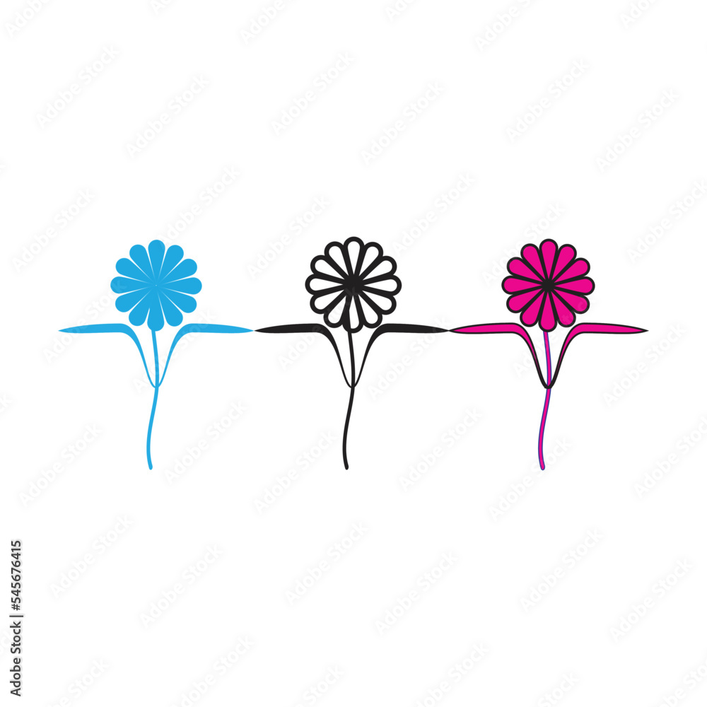 Hibiscus flower. Vector illustration. Flowers icon set. Hibiscus flower. Vector illustration. Flowers icon set.