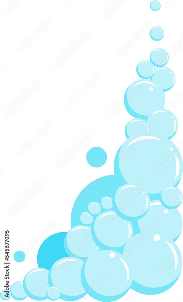 Cartoon soap foam with bubbles. Light blue suds of bath, shampoo, shaving, mousse. Cartoon soap foam with bubbles. Light blue suds of bath, shampoo, shaving, mousse.