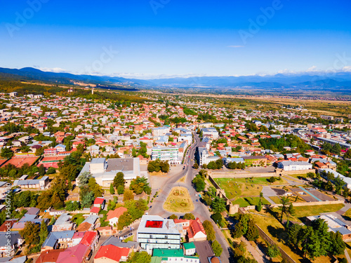 Telavi old town aerial panoramic view