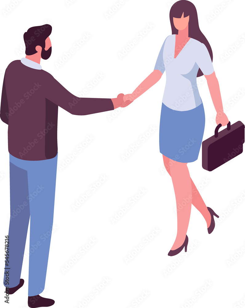 Partners. Business deal handshake isometric Partners. Business deal handshake isometric