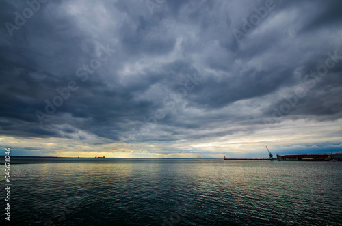 Thermaic Gulf, Thessaloniki, Greece. Minutes before the rain starts. photo