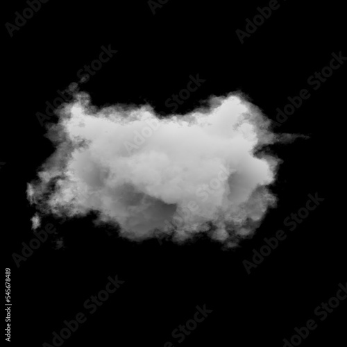 Cloud isolated on black background. White cloudiness, mist or smog, smoke background.