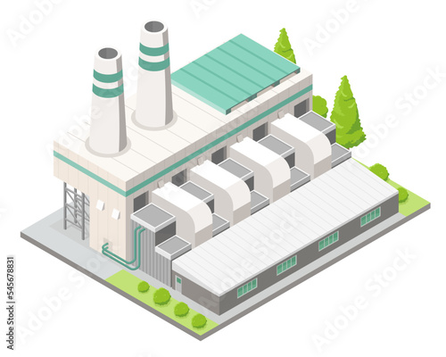 factory isometric vector oil and gus smart eco industrial icon concept isolated white background