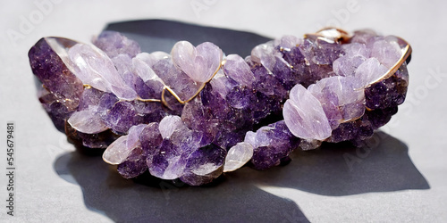 Violet crystal stone druze. Purple Amethyst quartz crystals geode. Semipreciouse purple amethys stone geode. photo