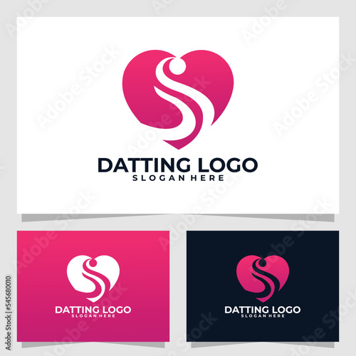 dating love logo vector design template