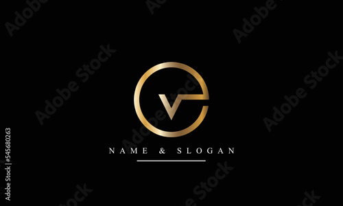 VE, EV, V, E abstract letters logo monogram