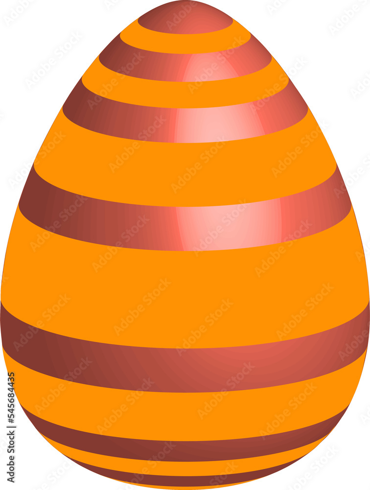 Color Easter egg with pattern. Realistic celebration symbol.