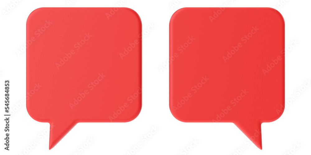 Speech bubble. Speech balloon. Text box. 3D illustration. Speech bubble. Speech balloon. Text box. 3D illustration.