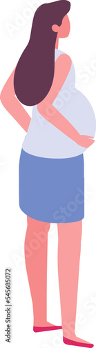 Pregnant woman isometric people silhouette