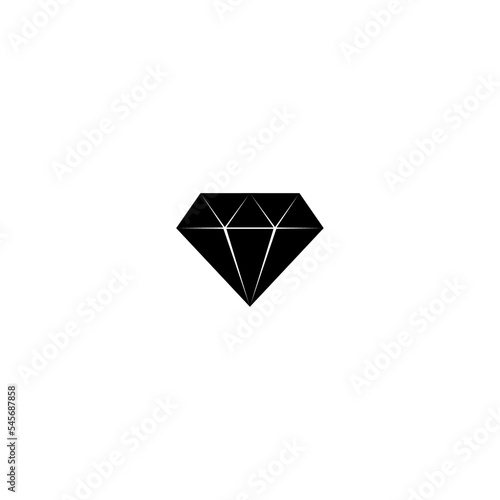 diamond logo black silhouette isolated on white background. illustration. shiny brilliant icon, illustration.