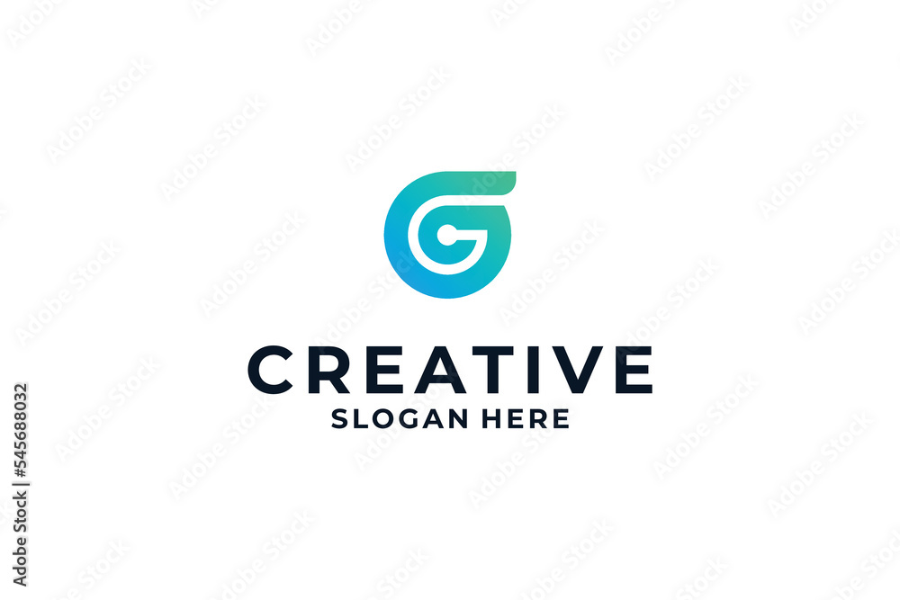 letter G logo design with dot, connection and digital concept. letter G logo design with dot, connection and digital concept.