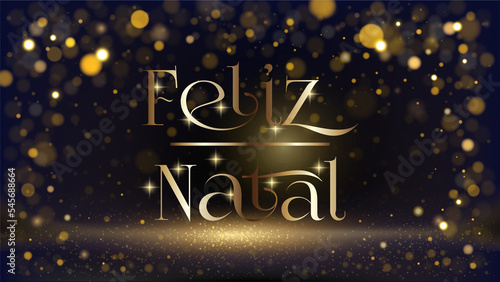 cartão ou banner para desejar um feliz ano novo em ouro em um fundo preto com círculos de ouro em efeito bokeh