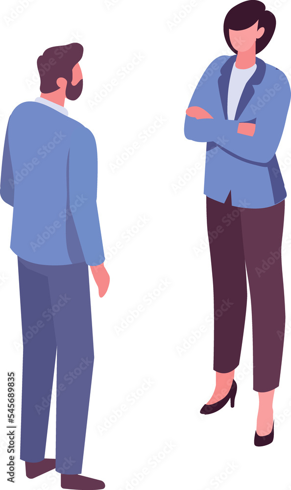 Business meeting, business people isometric illustration