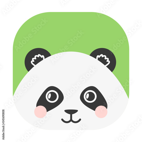 cute panda in a square. child and book illustration. toys, packaging, design