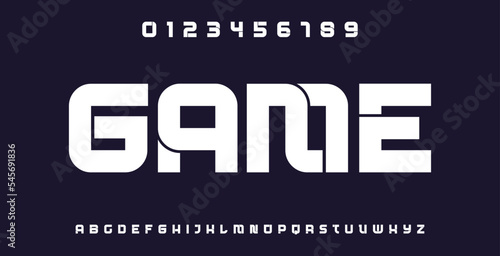 Game, Classic, Abstract, tech, gaming and luxury Logo fonts. Monogram Tech Font Logo Design. Typography and technology vector illustration.