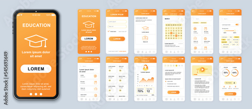 Education Mobile App Pack Ui Ux Gui Screens Application