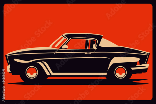 Design of a black vintage car