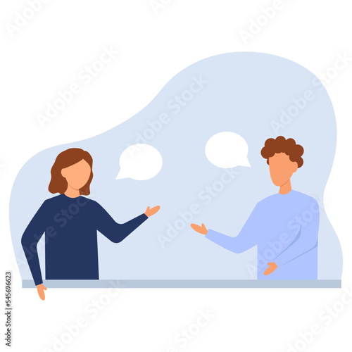 Team work discussion between collegues about successful strategy for company. Collective brainstorm. Business woman and businessman collaboration