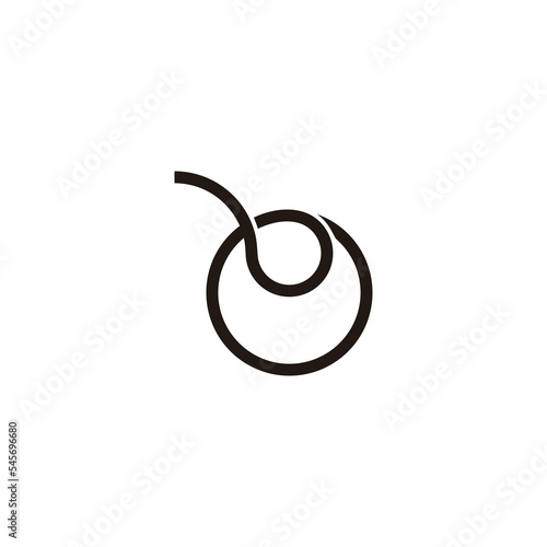 letter e loop line thread line geometric logo vector