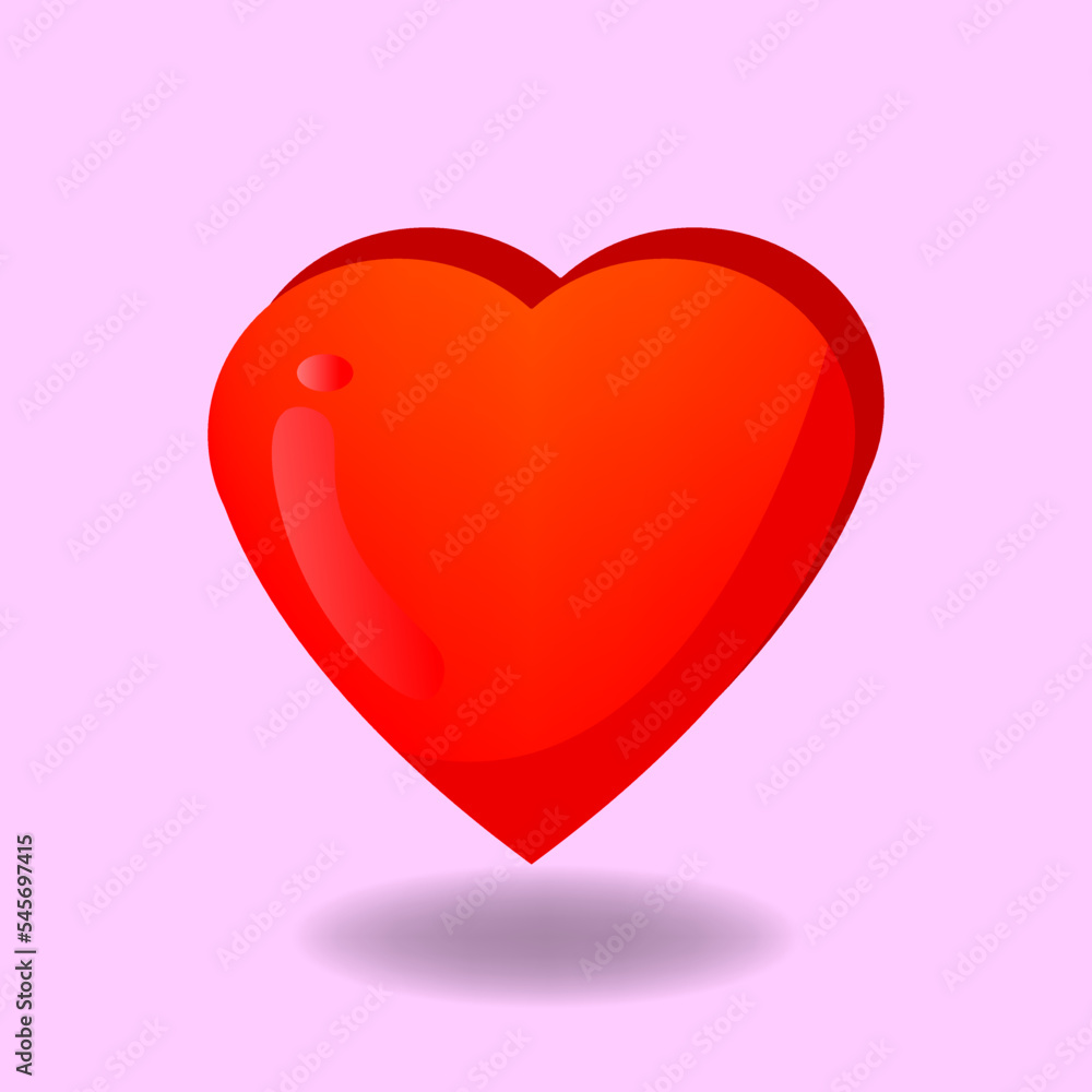 red heart isolated