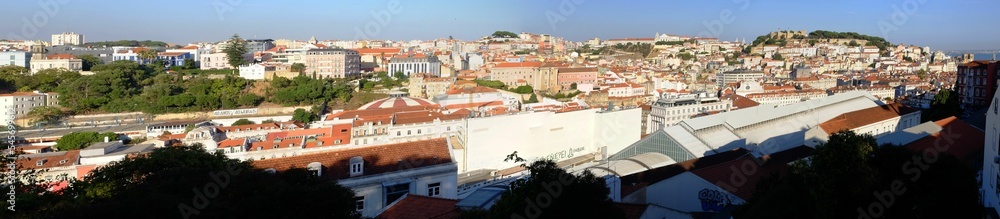 Panoramic shot of the Lisbon cityscape