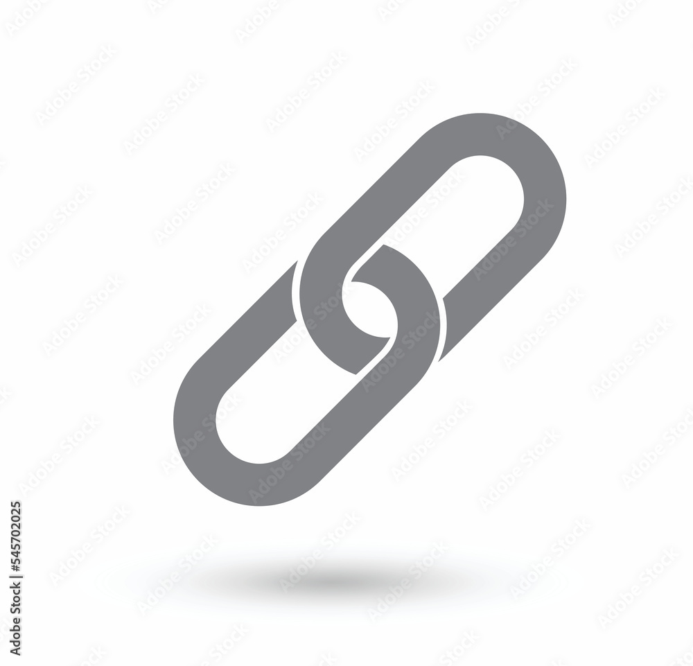 vector link icon in gray and shaded vector link icon in gray and shaded
