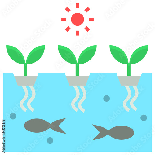 aquaponic flat style icon