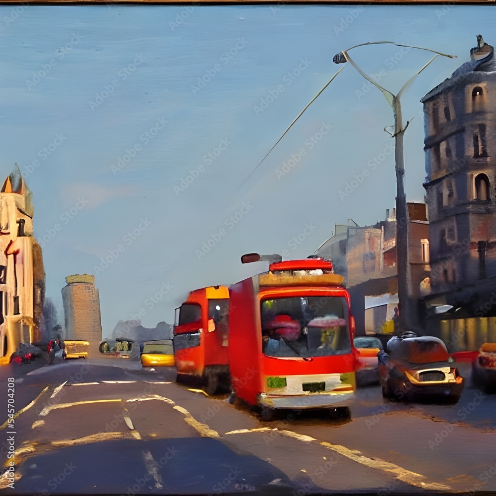 Obraz premium Morning in city