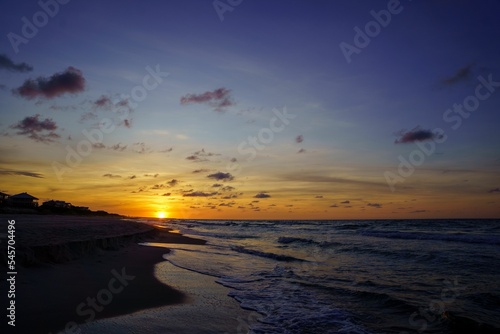 Beautiful sunset in the Saint George Island, Florida photo