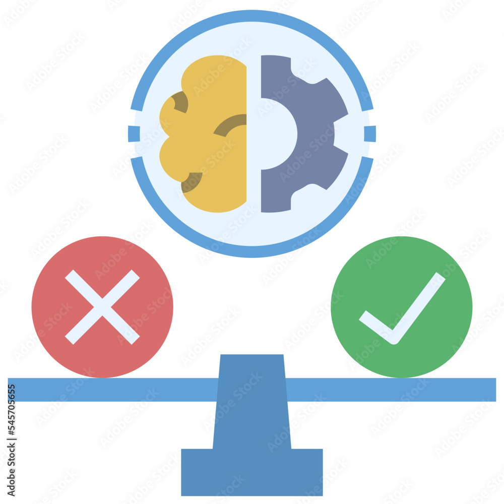 Obraz premium decision flat style icon