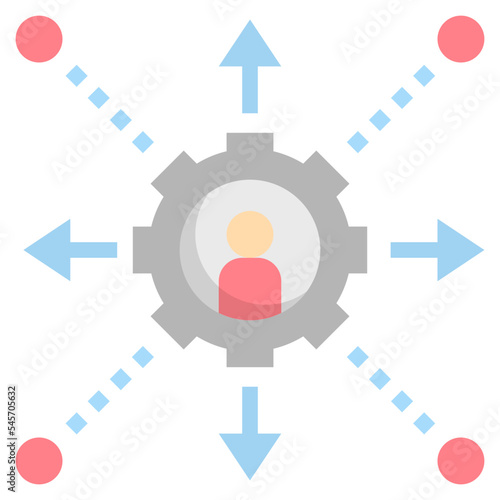decentralization flat style icon