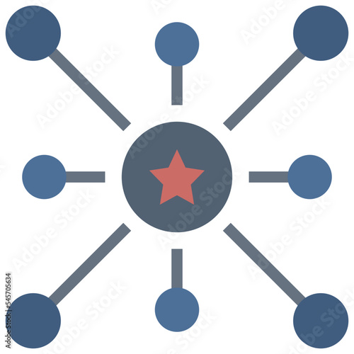 decentralization flat style icon