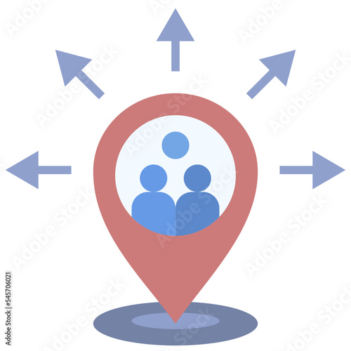 distribution flat style icon