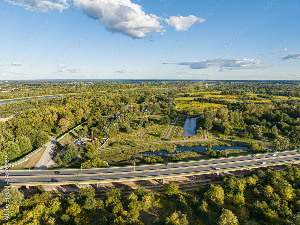 Warsaw, view of Augustówka from the vicinity of the Siekerki Bridge