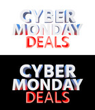 Big 3d Cyber Monday Deals promotion text. 3d Render.