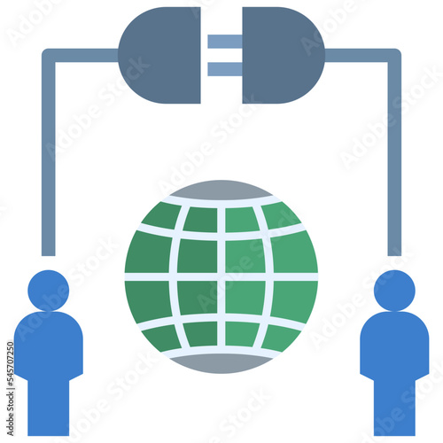 globalization flat style icon