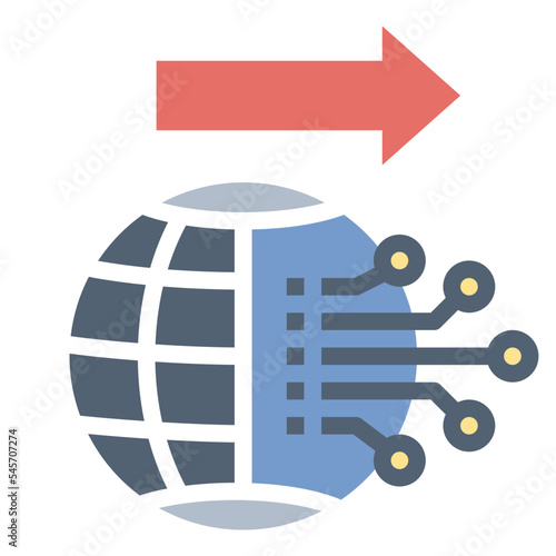 globalization flat style icon