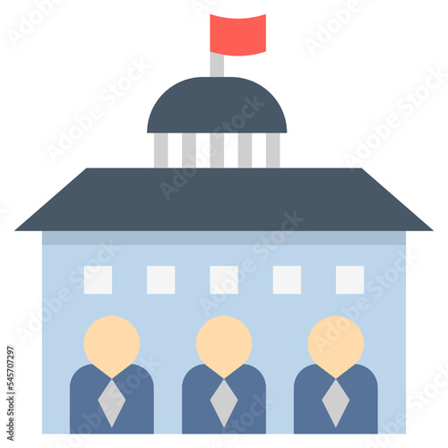 government flat style icon