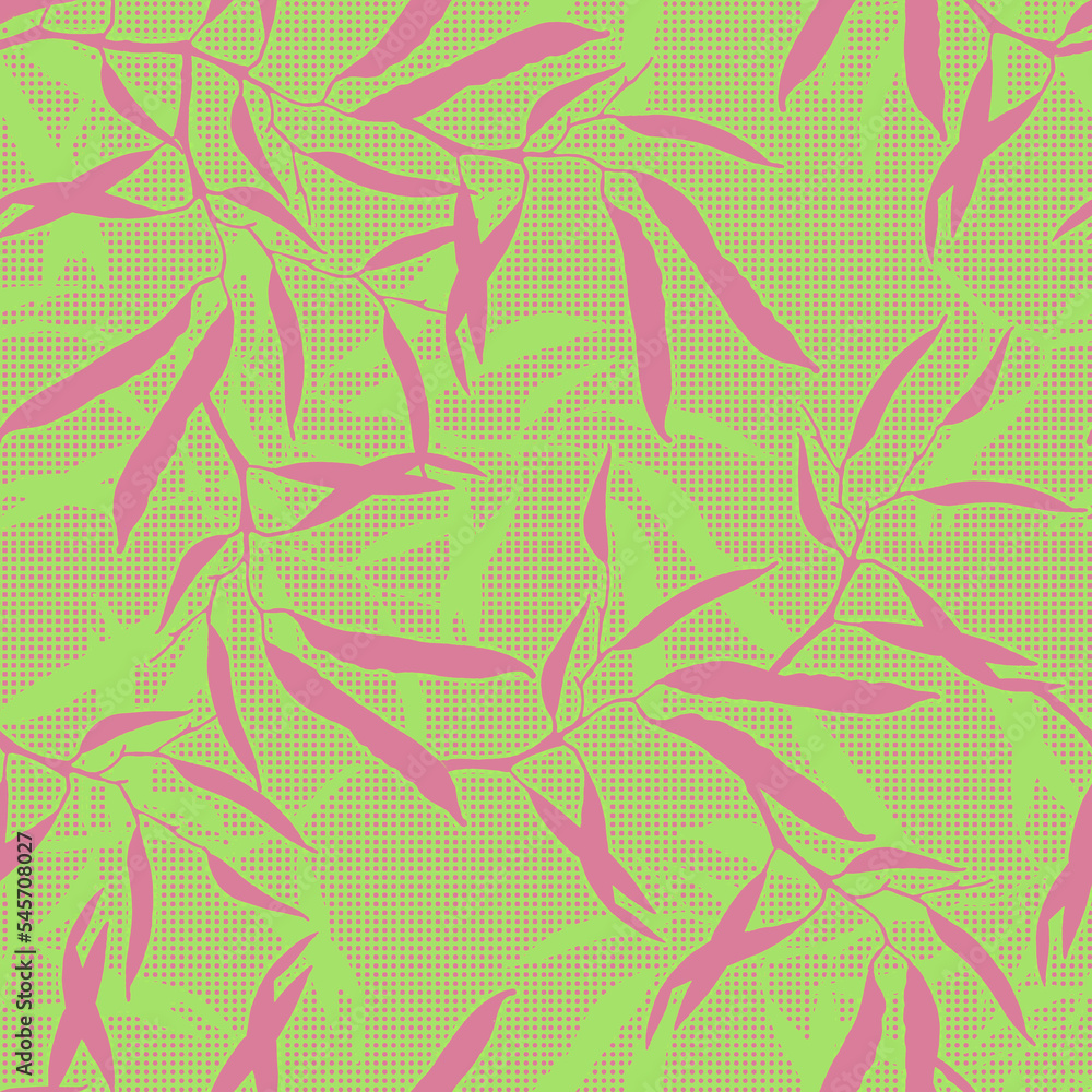 Flowering canola, canola seed pod, canola beans in seamless pattern
