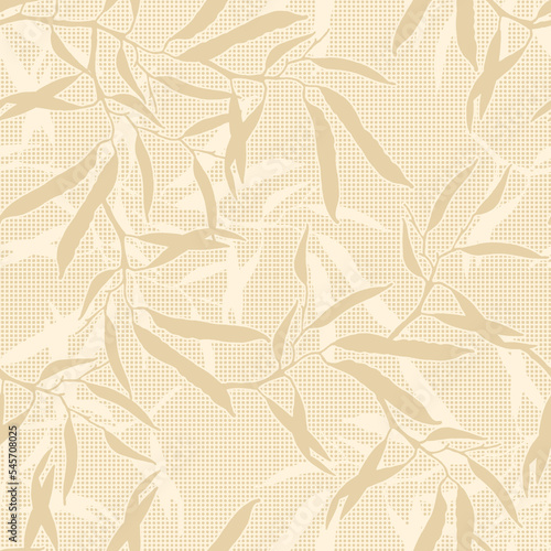 Flowering canola, canola seed pod, canola beans in seamless pattern