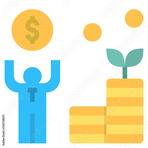 investment flat style icon