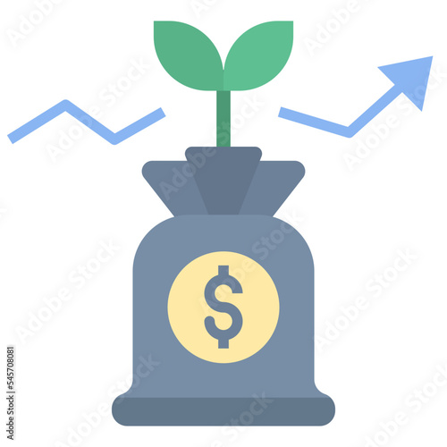 investment flat style icon