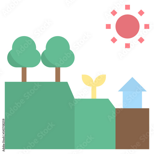 land flat style icon