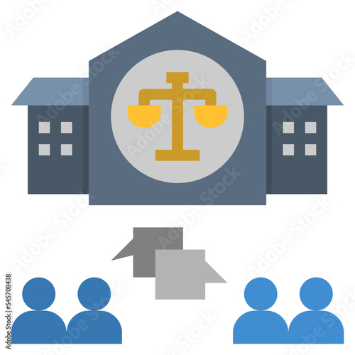 litigation flat style icon