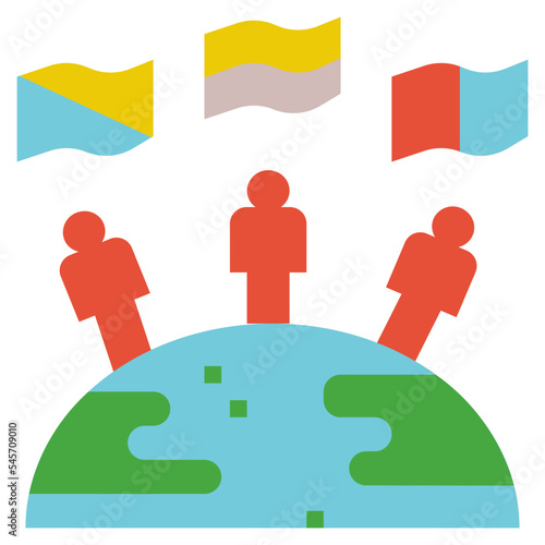 national flat style icon