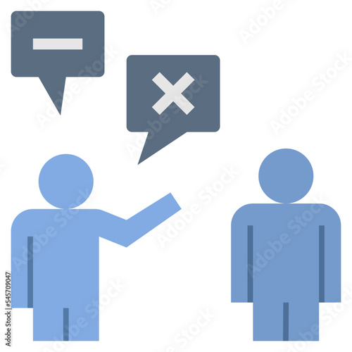 negative flat style icon