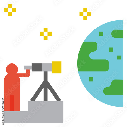observation flat style icon